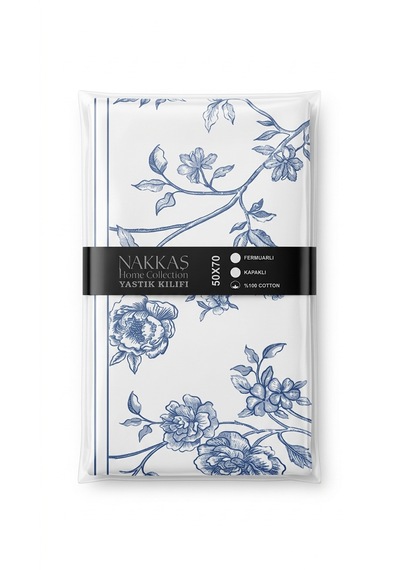 Nakkaş Home Collection 2'li Pamuklu Fermuarlı Yastık Kılıfı Seti - 50x70 Cm Desenli Yastık Kılıfı Çok Renkli