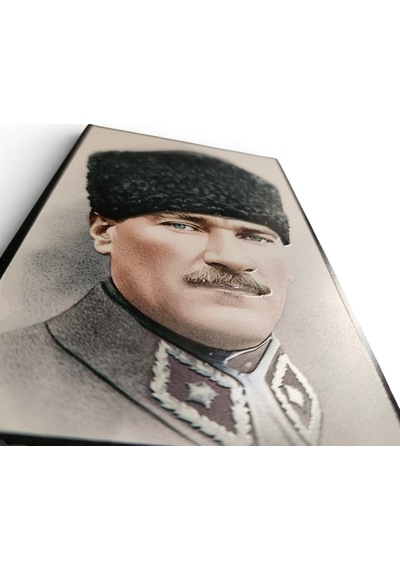 Atatürk Masaüstü Ahşap Tablo - Kabartmalı Baskı Şık Hediyelik 10x16 Cm No 1 3 Parça