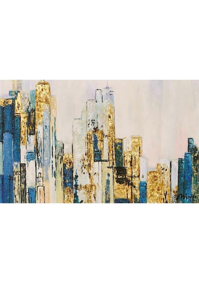 Bina Kabartma El Yapımı Yağlı Boya Tablo 94x64cm