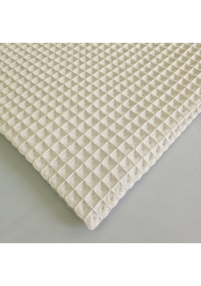 Büyük Kareli Waffle Pike Bornozluk Kumaş 100% Pamuk Bw-02 Bej