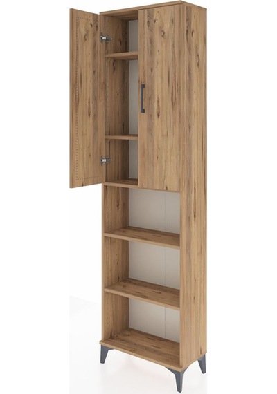 Arges Dolap 5 Raflı 2 Kapaklı 60x30x221 Çam-çam Çam