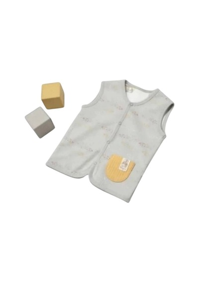 Biorganic Bebek Yelek 61511 Ekru-gri
