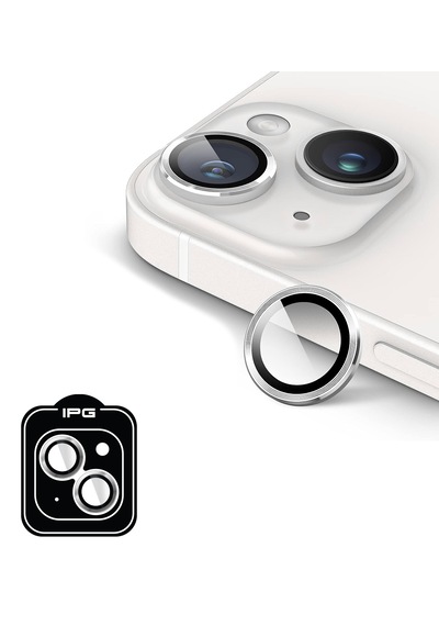 Apple Uyumlu iPhone 14 / 14 Plus İçin Ipg Kamera Lens Koruyucu - Gümüş