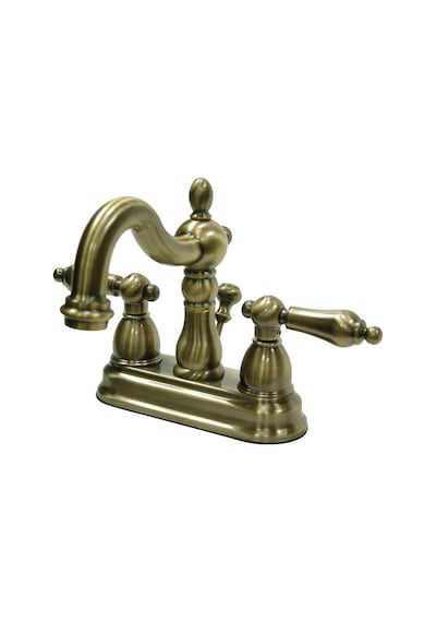 Elements Of Design Eb1603al Miras Merkezi Seti Perakende Pop-up İle Lavabo Bataryası, 4 İnç, Vintage Pirinç Altın