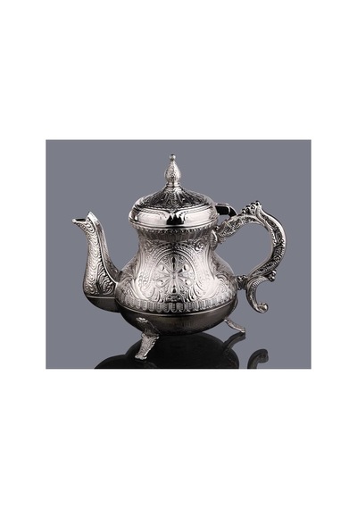 Dekoratif İbrik Zamak Döküm Metal Gümüş Ahsen Model