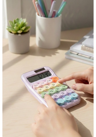 Jasper U4-4353 Hesap Makinesi Pinterest Renkli 10 Haneli Pilli Otomatik Çok Renkli