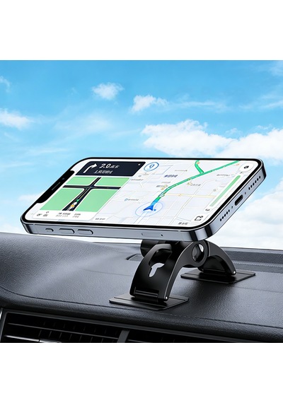 Go Des Gd-hd277 Magnetik M-safe Uyumlu 360 Derece Dönebilen Düz Zemin Araç Telefon Tutucu Siyah
