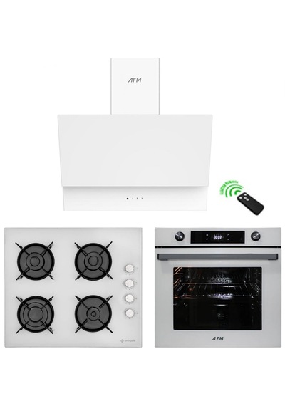 Eminçelik ve AFM Tech 12 226 + FM7701 + FM3401  Ankastre Set Beyaz