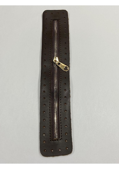 Karantuhafiye Derili Fermuar / Çanta Fermuarı / Kapak Fermuar 30 Cm Kahve Kahve Kahverengi
