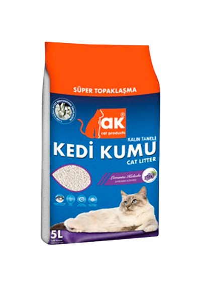 4 Adet Ak Kedi Kumu Lavanta Kokulu Kalın Taneli 5 L