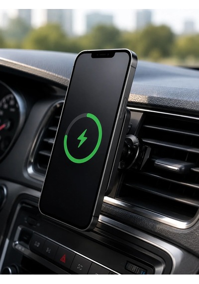 Kablosuz Araç Şarj Cihazı 15w Magsafe Uyumlu Telefon Tutucu Çok Renkli