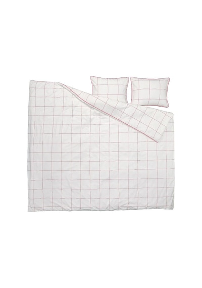 Ikea Bredvecklare Çift Kişilik Nevresim Takımı 220 X 240 Cm Beyaz - Pembe