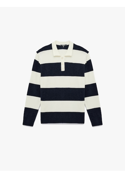 Koton Regular Fit Uzun Kollu Polo Yaka Triko Kazak Lacivert Çizgili 6wam70012ht Lacivert Çizgili Koton Regular Fit Uzun Kollu Polo Yaka Triko Kazak Lacivert Çizgili 6wam70012ht Lacivert Çizgili