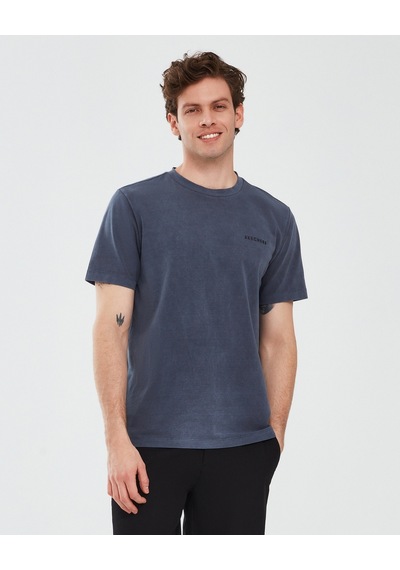 Skechers Organic Coll. M Short Sleeve  T-Shirt Erkek Lacivert Tshirt S241166-410