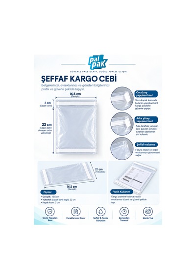 Kargo - Fatura Cebi 16,5x22+3 Cm 100 Adet