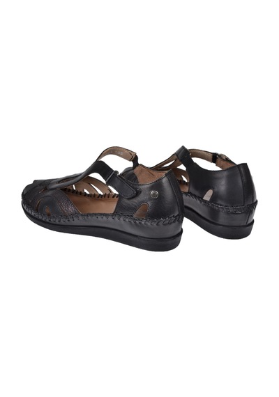Forelli Hakiki Deri Comfort Kadın Sandalet For-22521 Siyah Baskı