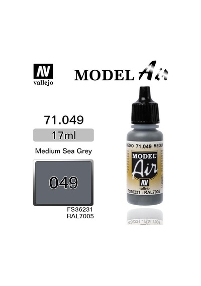 17 Ml. Sea Grey Model Air Serisi Maket Boyası, Vallejo 71049 Standart