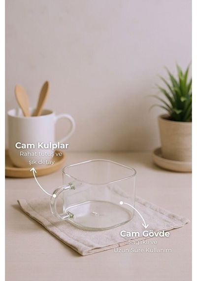 Tier - Bambu Cam 6'lı Baharatlık Seti Şeffaf