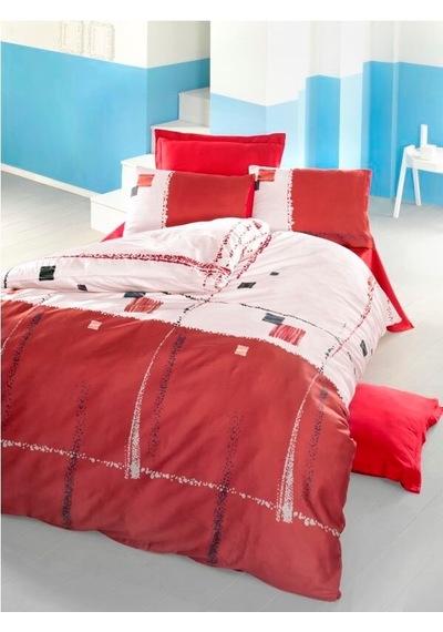 Komfort Home Tek Kişilik Ranforce Nevresim Takımı (Nil Kırmızı)