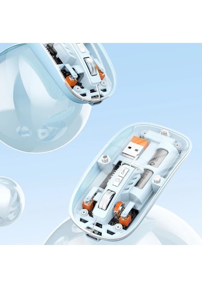 Şeffaf Kablosuz Mouse Usb Reciever İle Bağlan Modern Transparan Tasarım İle Tarzını Yansıt M233 Beyaz