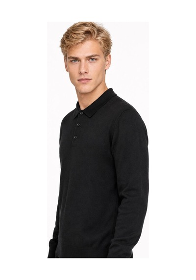 Loft Erkek Siyah Regular Fit Polo U.kol Lf2043741 Q1.v1