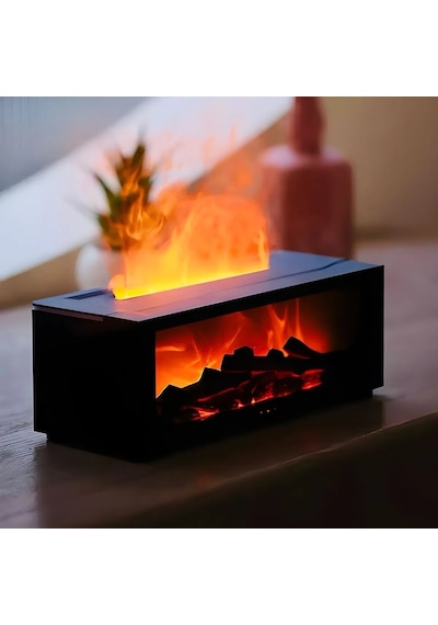 Şömine Hava Nemlendirici Buhar Makinesi Ve Aroma Difüzörü Kumandalı 150 Ml Ultrasonik