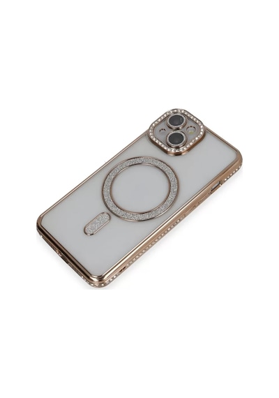 Newface Apple İphone 13 Kılıf Joke Simli Magneticsafe Kılıf - Gold