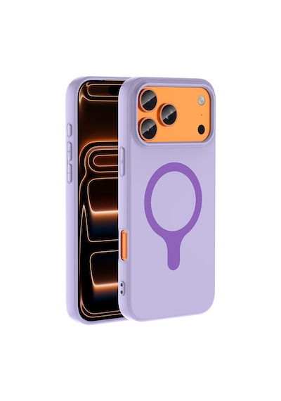 Apple iPhone Uyumlu 17 Pro Max Kılıf M-safe Şarj Özellikli Zore Aris Silikon Kapak lila