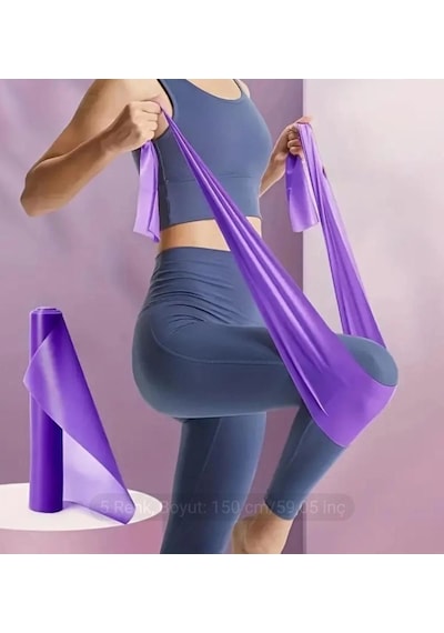 Mudanis Pilates Lastiği Geniş Mor