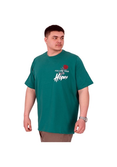 Mode Xl Büyük Beden Erkek T-shirt Bisiklet Yaka Rose U25032 Nefti Nefti