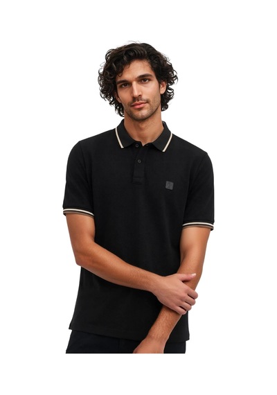 Arma Ar-ma Erkek Polo Yaka Tişört Baskisiz Basic Örme Kumaş Regular Fit %100 Pamuk 30/1 Çift Toplama Penye Pike Y31374356802 Siyah-s1