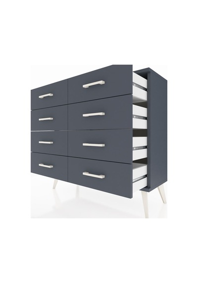 Arges Şifonyer 8 Çekmeceli 88x30x80 Antrasit-antrasit Antrasit