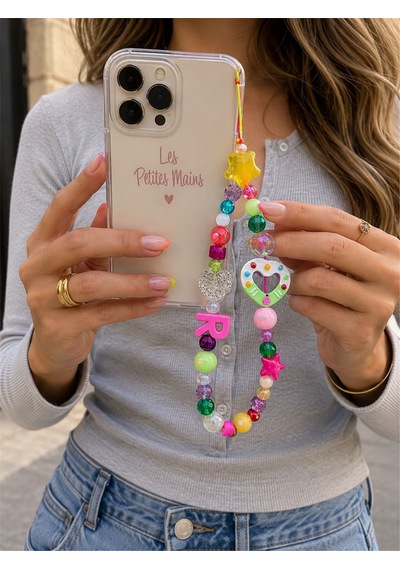 Name Pop R Telefon Askısı, Boncuklu Telefon Charmı Ve Çanta Aksesuarı