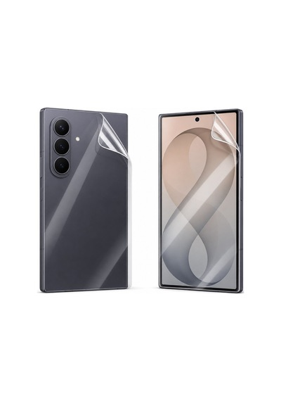 Samsung Galaxy Z Fold 8 Uyumlu 2 Ön 1 Arka Body Şeffaf Ultra Koruyucu Nano Jelatin