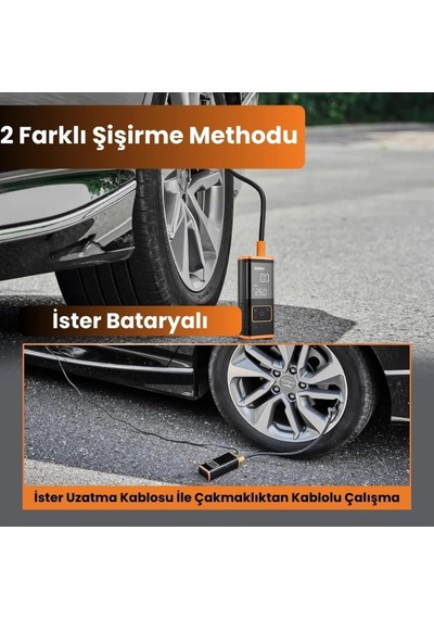 Enshall Taşınabilir Hava Kompresörü Lastik Şişirme - 150psı Araba Lastikleri Hava Pompası Lastik Basınç Ölçer