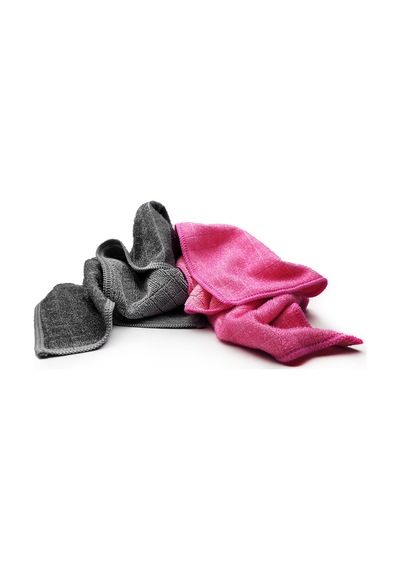 Hobee 2'li Kareli Simli Ovma Bezi 40x40 320gsm - Pembe/Gri