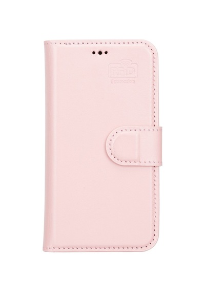 Plm Apple İphone 13 Mini Uyumlu Deri Cüzdanlı Kılıf Nu2 Pembe Acı Kahverengi
