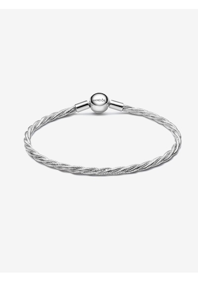 Dora&dora Yuvarlak Logo Klipsli Kıvrımlı Yılan Zinciri 925 Ayar Gümüş 16 Cm Gümüş