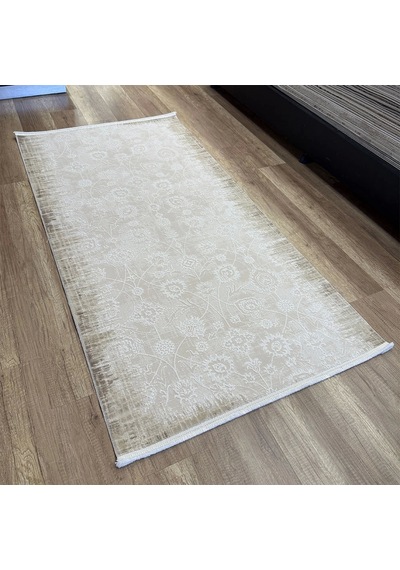 Hoom Rugs Decor 1135 Vizon Yün Tuşeli Pamuk Taban Halı Vizon
