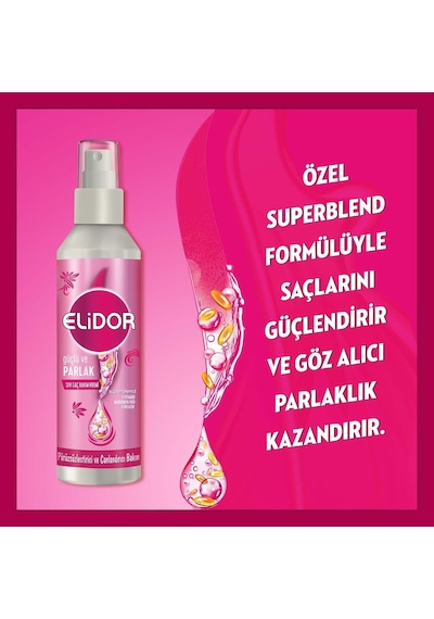 Elidor Superblend Güçlü ve Parlak Pürüzsüzleştirici Canlandırıcı Sıvı Saç Bakım Kremi 200 ML