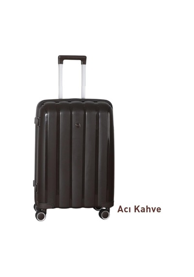 Mçs Bavul Büyük Ve Orta 2li Set Silikon Valiz V305 Acıkahve Kahverengi