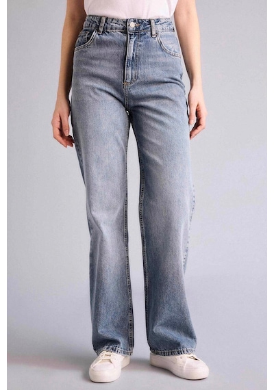 Defacto 90s Wıde Leg Yüksek Bel Jean Yıkamalı Pantolon G8835ax26spnm34 Mavi-nm34