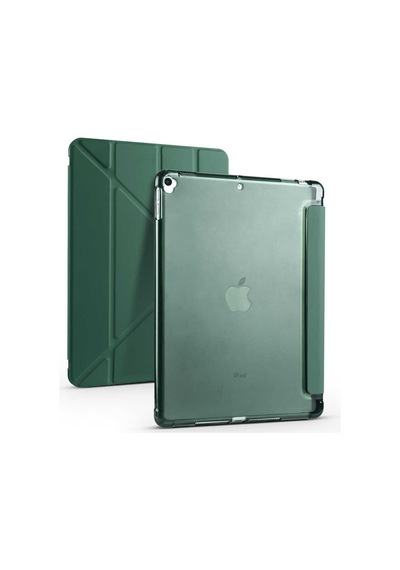 Lexroo İpad 10.2 2021 9.nesil Kılıf Tri Folding Kalem Bölmeli Standlı Kılıf - Kırmızı Silikon