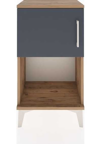Arges Komodin 2 Raflı 2 Çekmeceli Tek Kapaklı 44x30x80 Çam-an... Çam