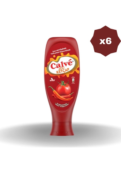 Acılı Ketçap 600 Gr - 6 Adet