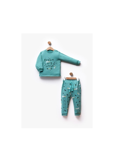 Flexi 2'li Unisex Bebek Çocuk Pijama Takım-525 Yesil