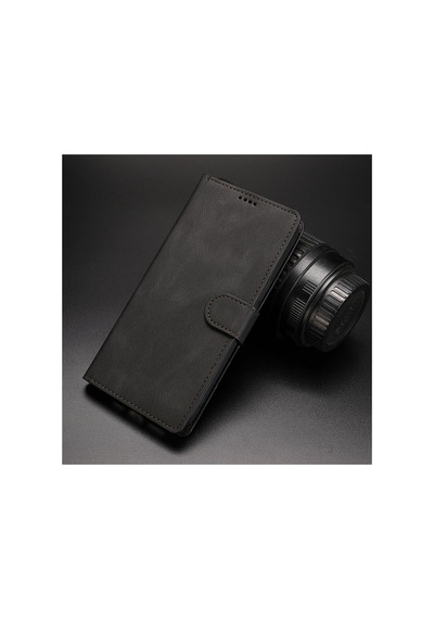 Xiaomi Redmi Note 11pro 5g Uyumlu Kılıf Tam Kaplar Deri Dokulu Kapaklı Cüzdan Standlı Siyah