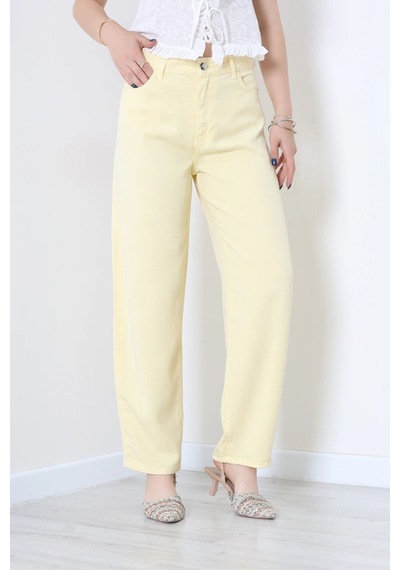Modi Baggy Lyocell Kumaş Pantolon Sarı - 32345.1968. Açık Sarı