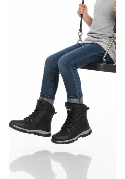 Siyah Polarlı Kaymaz Taban Soğuğa Dirençli Unisex Çocuk Bot Felix F Siyah