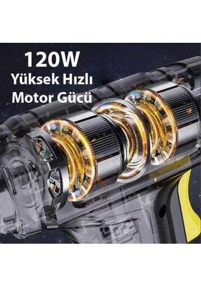 120w Digital Kablosuz Araç Kompresörü Lastik Şişirme Pompası Çok Hızlı Şişirme Araba Tır Kamyon İçin